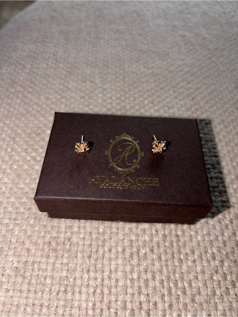 Avalanche Gold Floral Stud Earrings - 10k Gold with diamonds